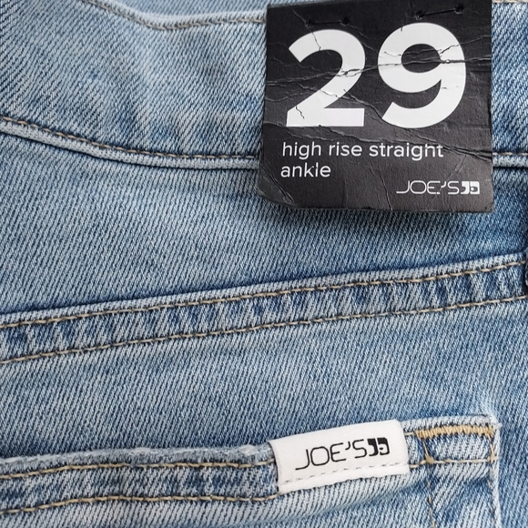 Joe's Denim High Rise Straight Ankle Light Wash Denim Jean Size 29 - Picture 6 of 10
